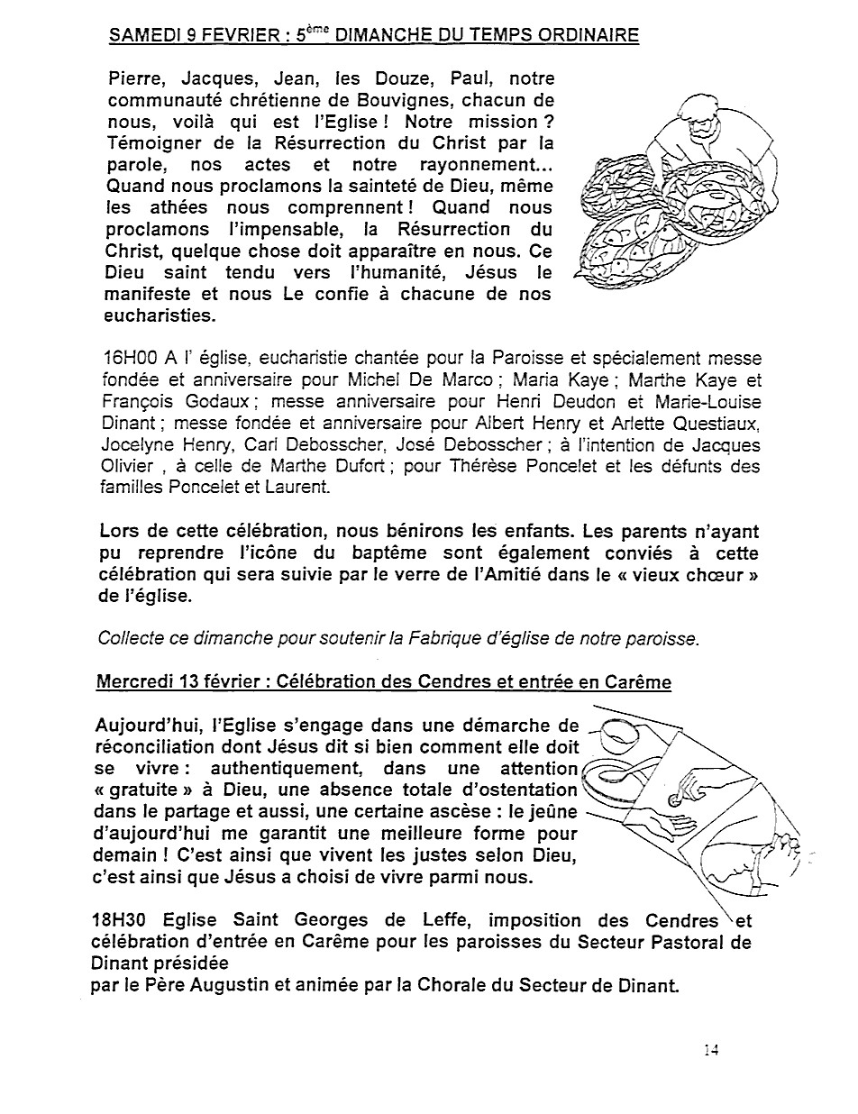 calendrier paroissial  2013