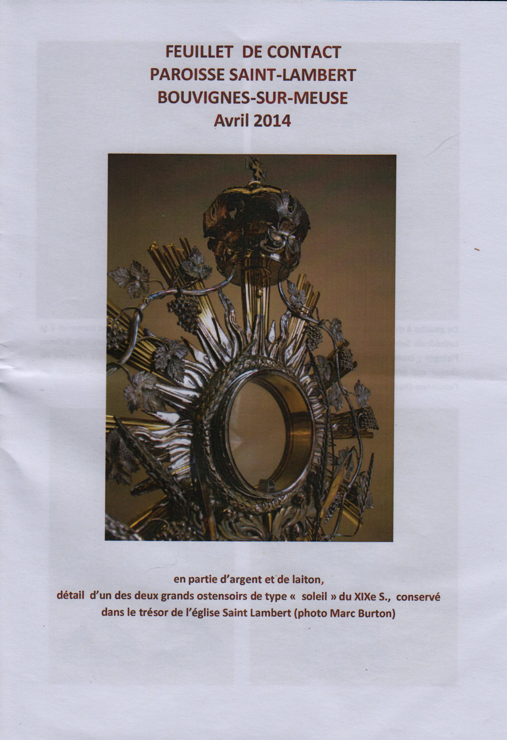 calendrier paroissial  2014