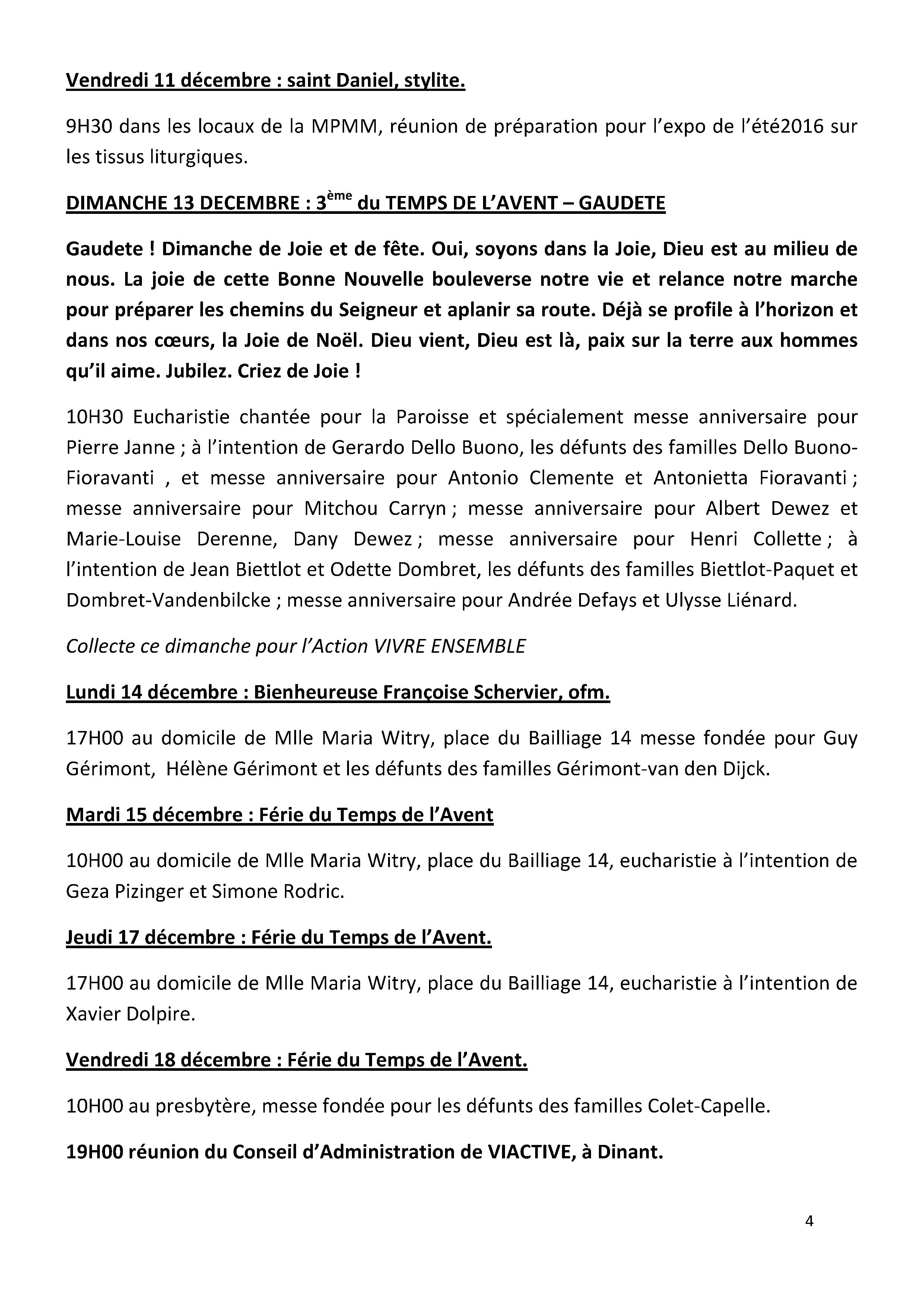 calendrier paroissial  2014