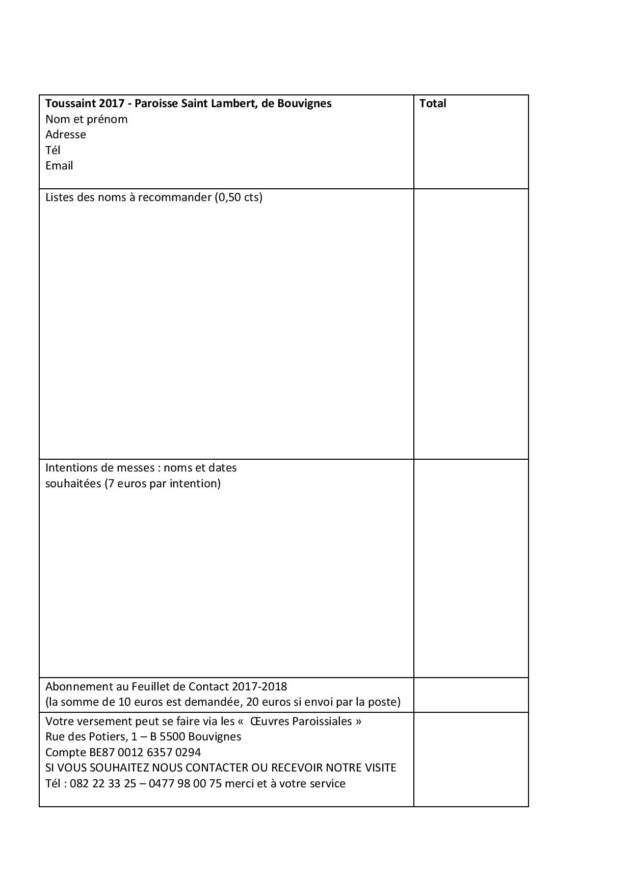 calendrier paroissial  2014