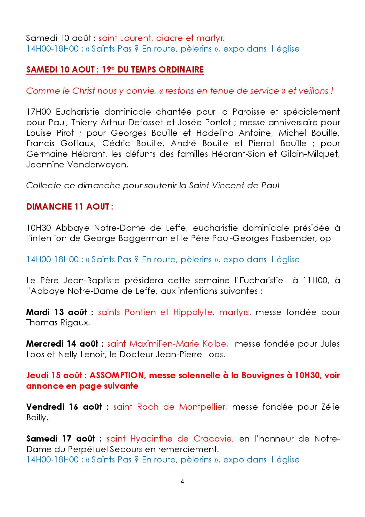 calendrier paroissial  2014